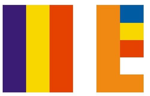Buddhist flag sticker - flag,
